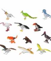 12x plastic vogels speelgoed figuren voor kinderen